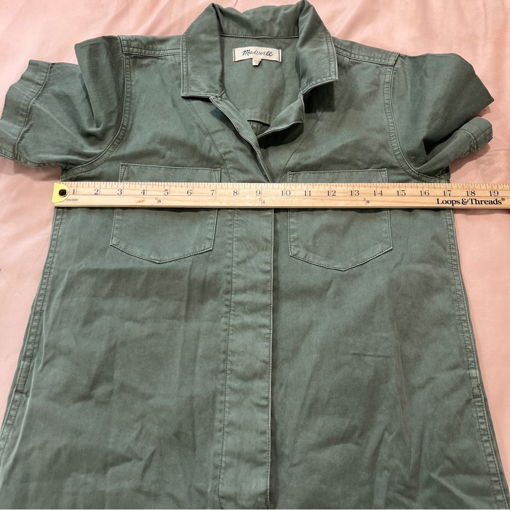 Madewell Size XXS Olive Dyed Relaxed Coverall Romper Minimalist Utility - Picture 14 of 15